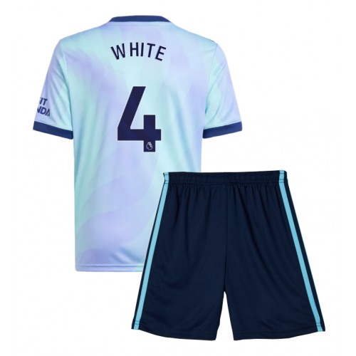 Fotballdrakt Barn Arsenal Ben White #4 Tredjedraktsett 2024-25 Kortermet (+ Korte bukser)